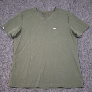 FIGS Scrub Shirt Womens Large Green Technical‎ Collection Pocket Stretch SW1051